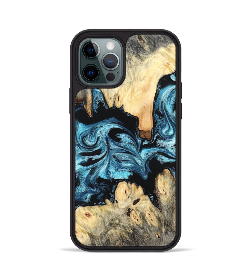 iPhone 12 Pro Wood Phone Case - Dasia (Blue, 824392)