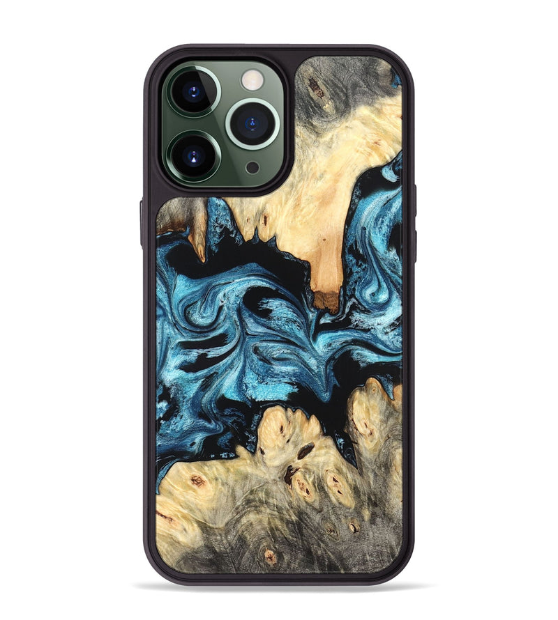 iPhone 13 Pro Max Wood Phone Case - Dasia (Blue, 824392)