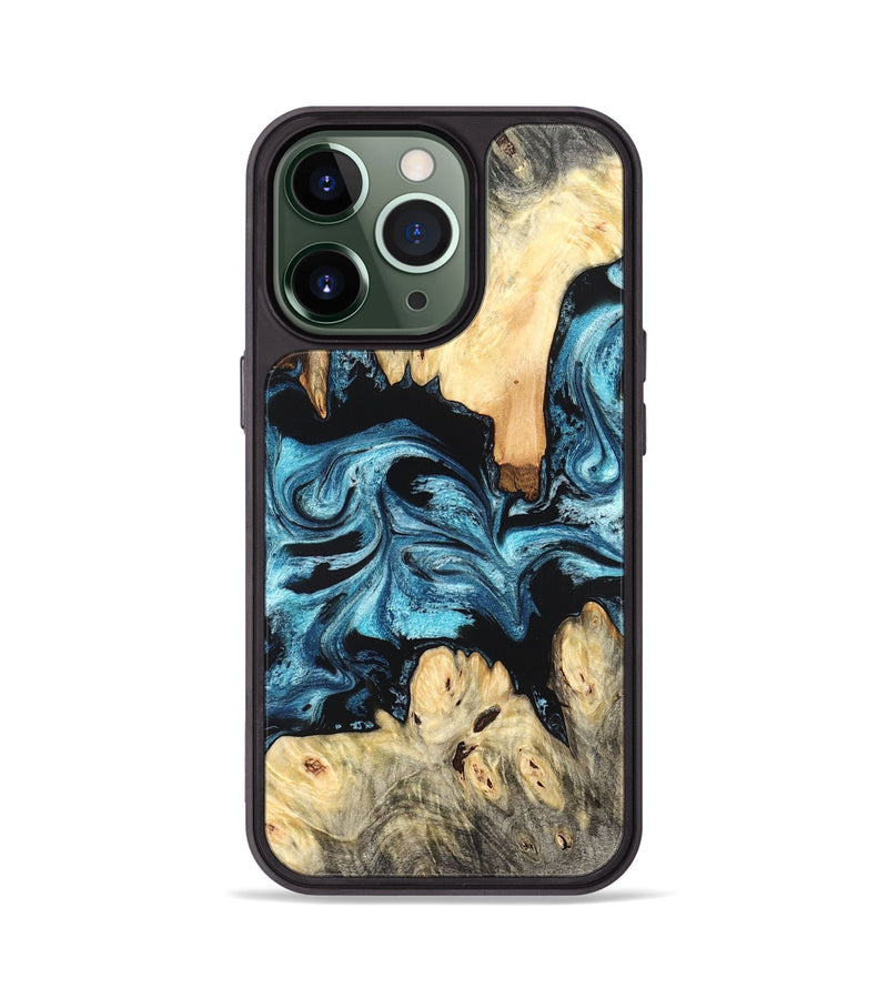 iPhone 13 Pro Wood Phone Case - Dasia (Blue, 824392)