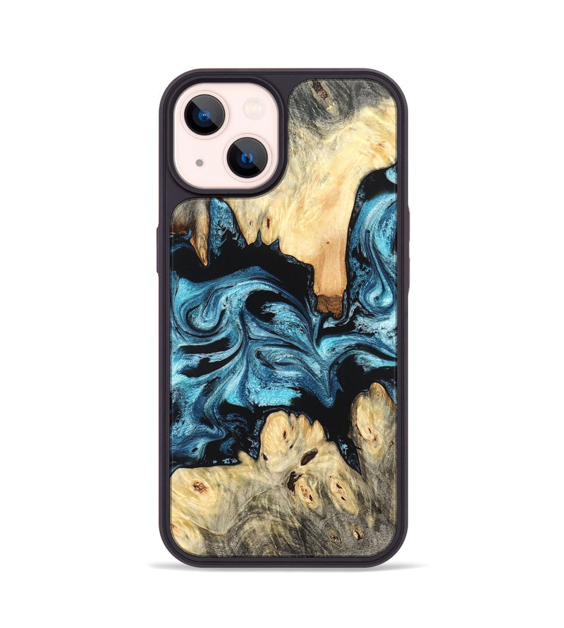 iPhone 14 Wood Phone Case - Dasia (Blue, 824392)
