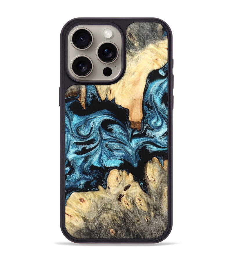 iPhone 15 Pro Max Wood Phone Case - Dasia (Blue, 824392)