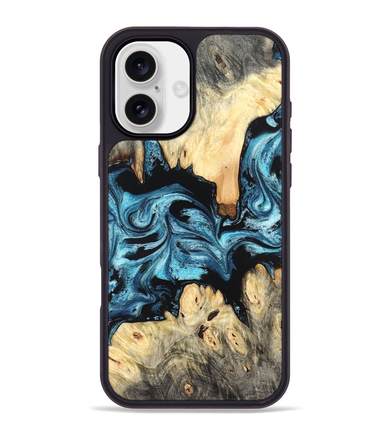 iPhone 16 Plus Wood Phone Case - Dasia (Blue, 824392)
