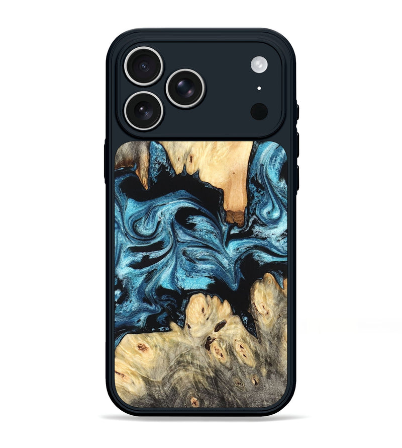 iPhone 17 Pro Max Wood Phone Case - Dasia (Blue, 824392)