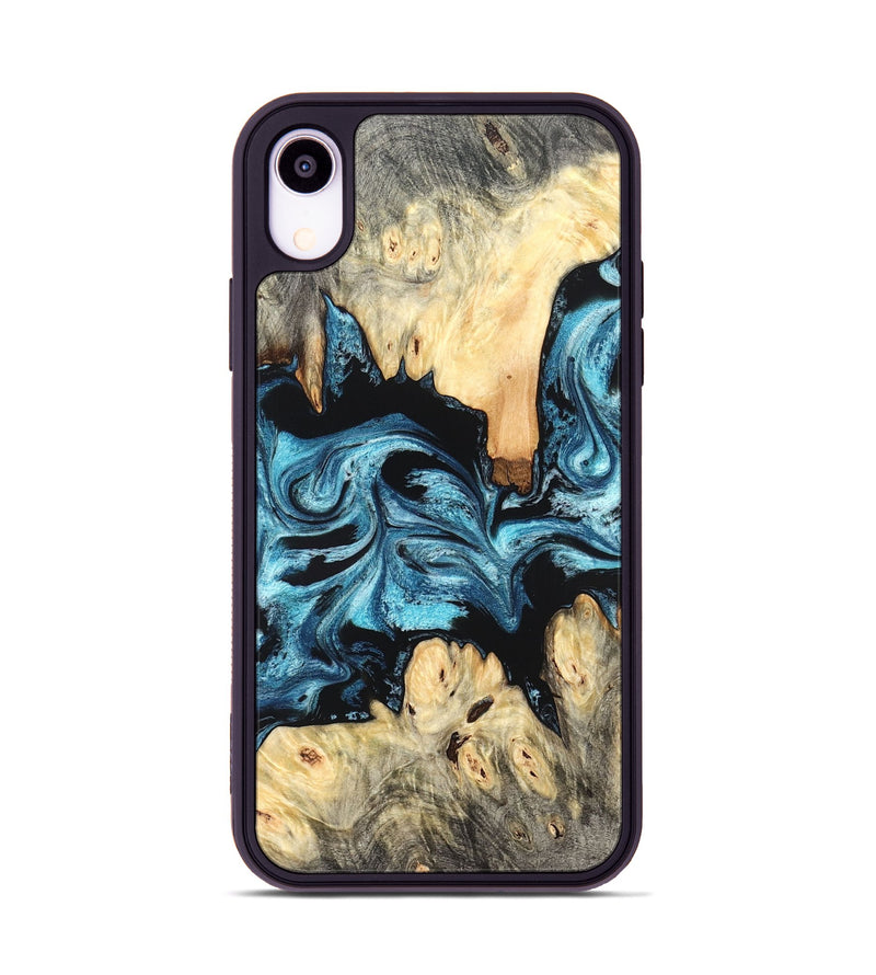 iPhone Xr Wood Phone Case - Dasia (Blue, 824392)