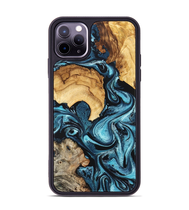 iPhone 11 Pro Max Wood Phone Case - Shelton (Blue, 824393)
