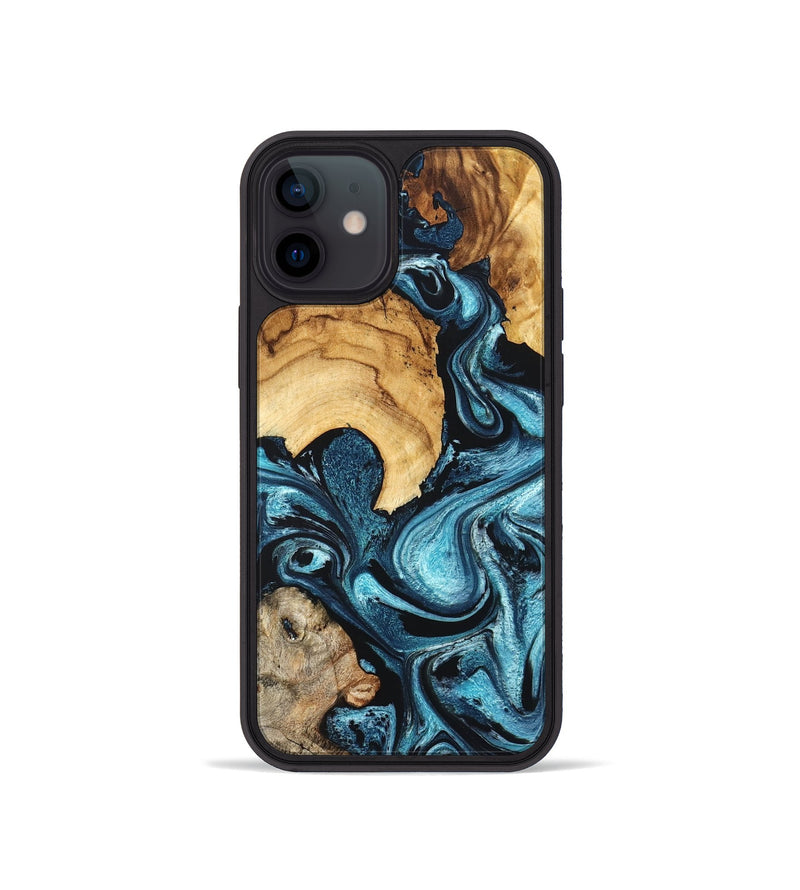 iPhone 12 mini Wood Phone Case - Shelton (Blue, 824393)