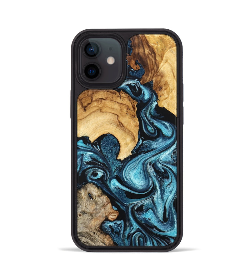 iPhone 12 Wood Phone Case - Shelton (Blue, 824393)