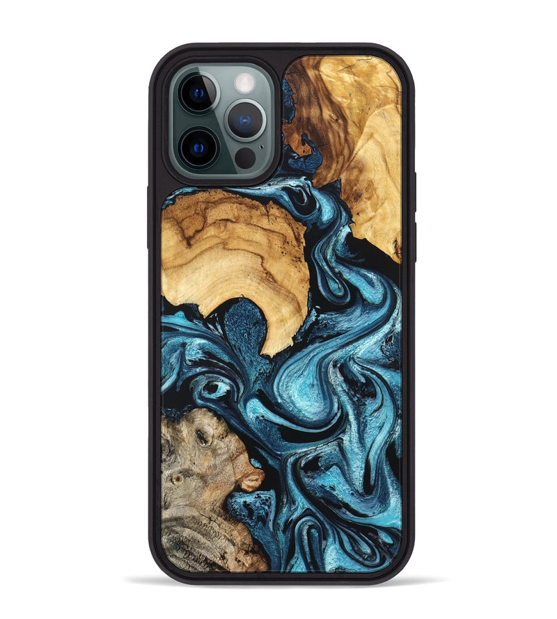 iPhone 12 Pro Max Wood Phone Case - Shelton (Blue, 824393)