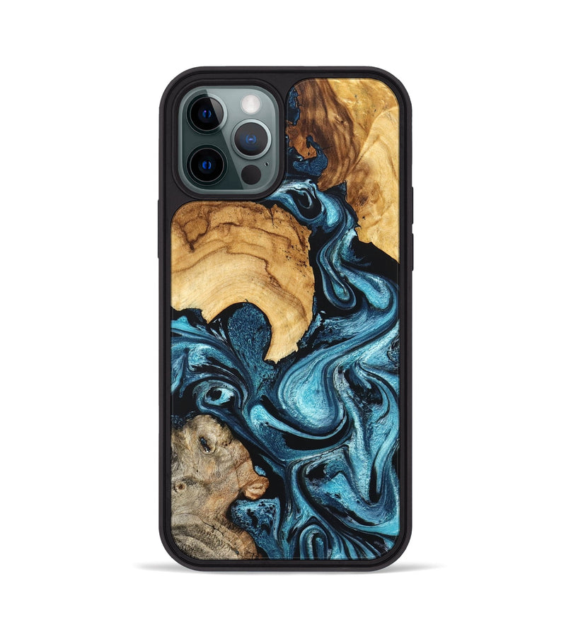 iPhone 12 Pro Wood Phone Case - Shelton (Blue, 824393)