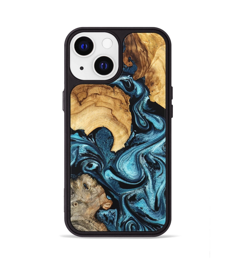 iPhone 13 Wood Phone Case - Shelton (Blue, 824393)