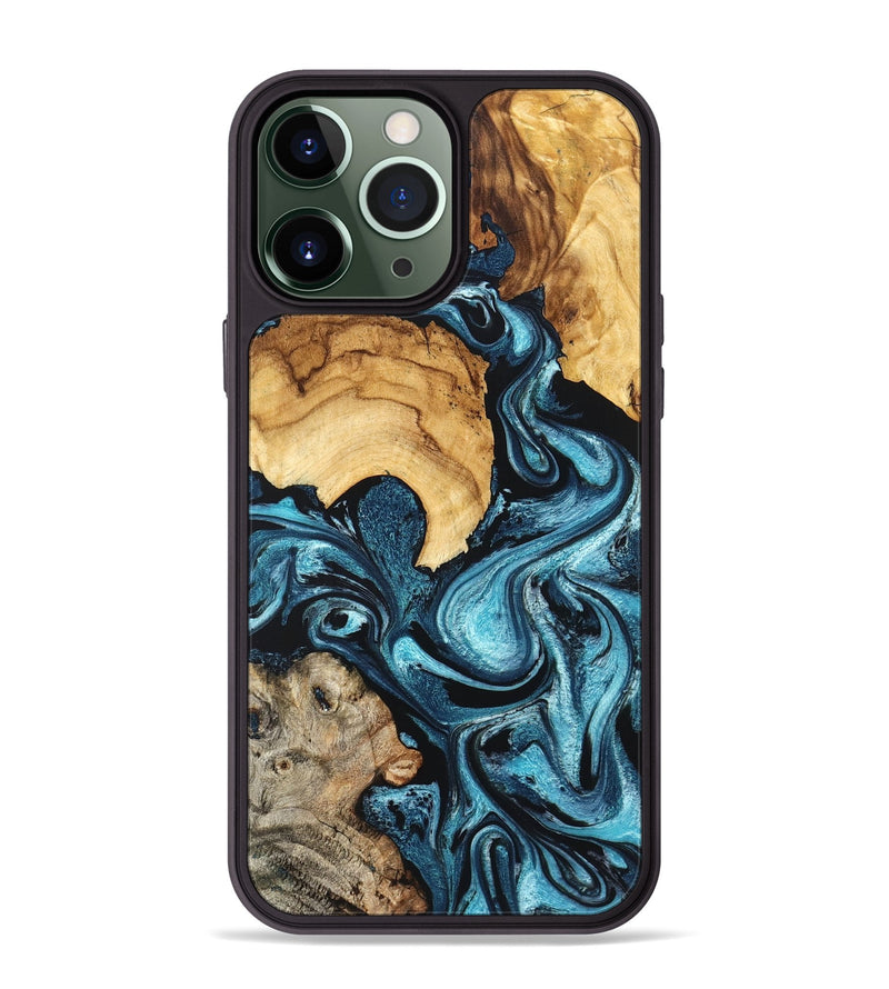 iPhone 13 Pro Max Wood Phone Case - Shelton (Blue, 824393)