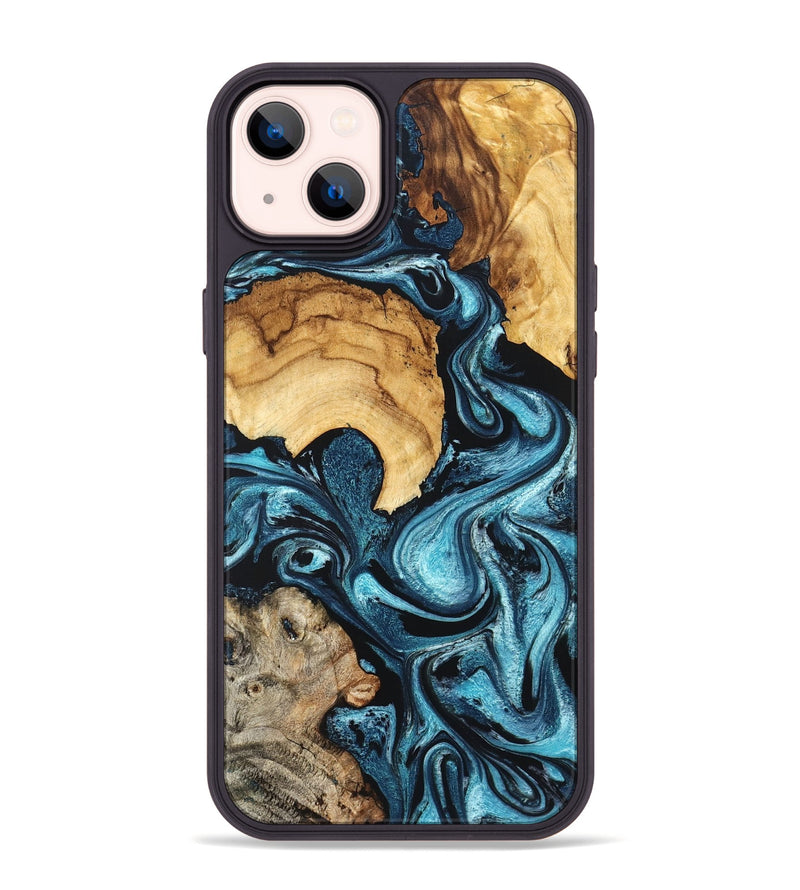 iPhone 14 Plus Wood Phone Case - Shelton (Blue, 824393)