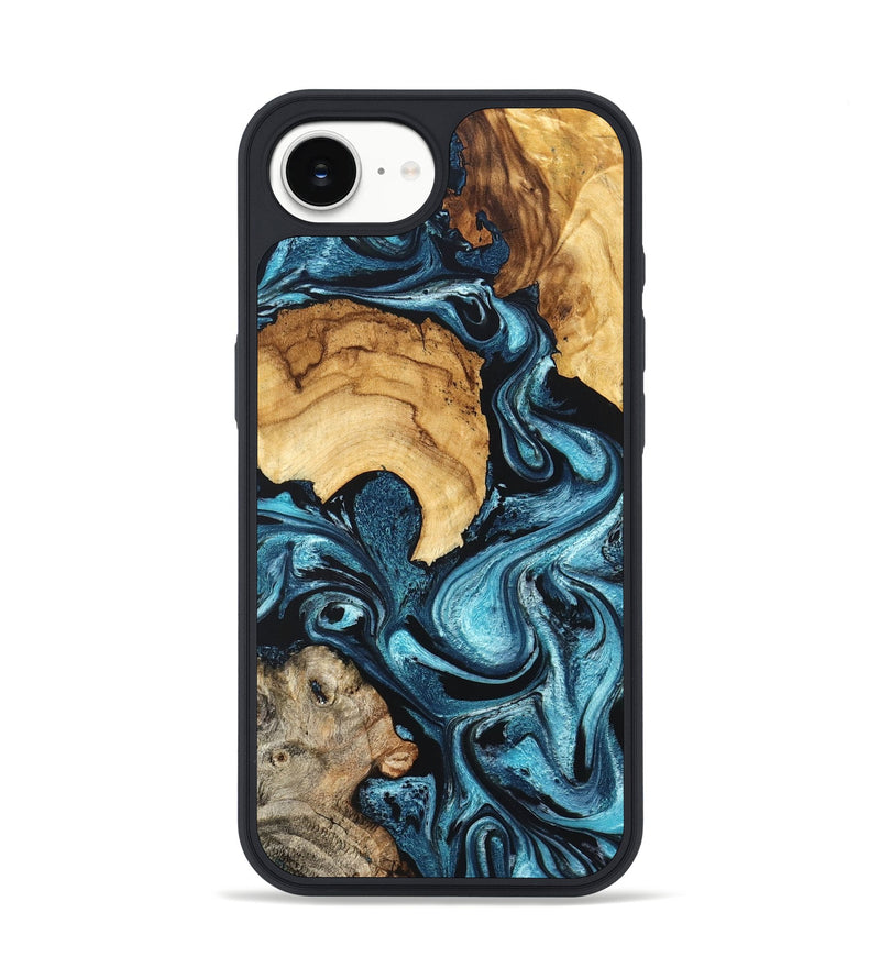 iPhone 16e Wood Phone Case - Shelton (Blue, 824393)