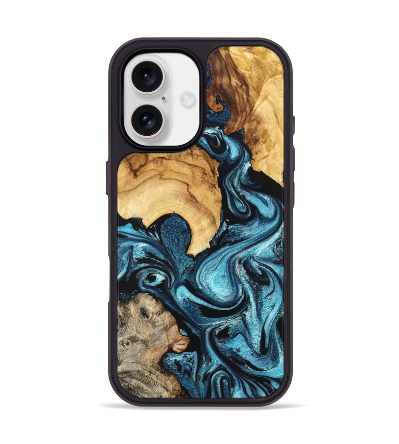 iPhone 17 Wood Phone Case - Shelton (Blue, 824393)