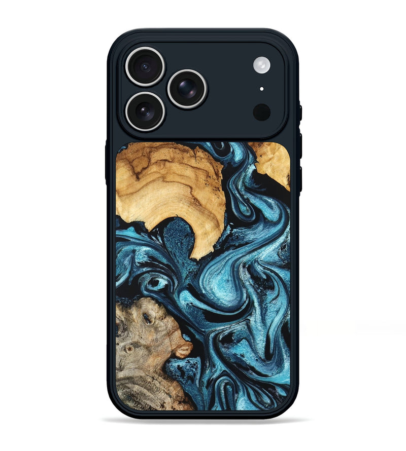 iPhone 17 Pro Max Wood Phone Case - Shelton (Blue, 824393)