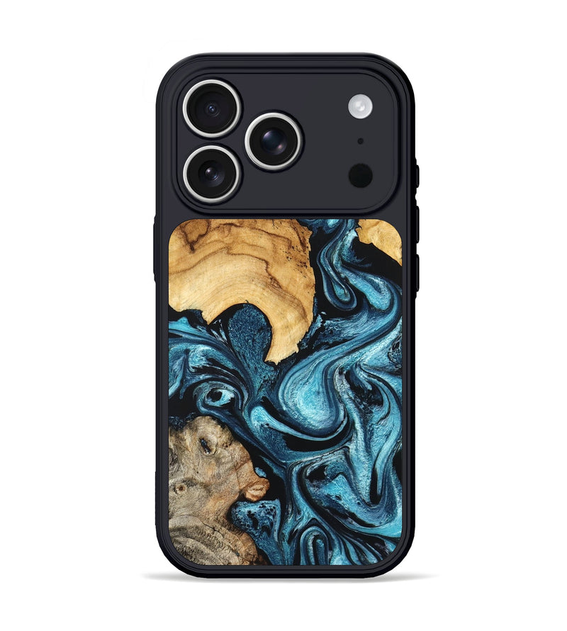iPhone 17 Pro Wood Phone Case - Shelton (Blue, 824393)