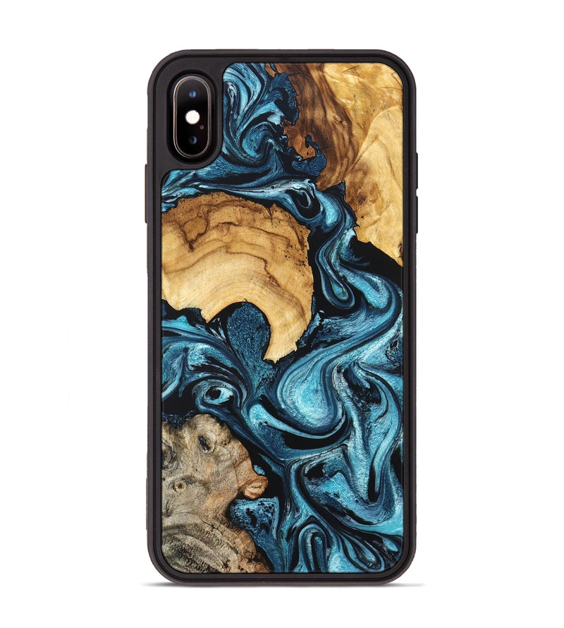 iPhone Xs Max Wood Phone Case - Shelton (Blue, 824393)
