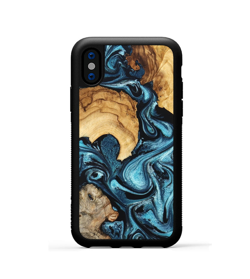 iPhone Xs Wood Phone Case - Shelton (Blue, 824393)