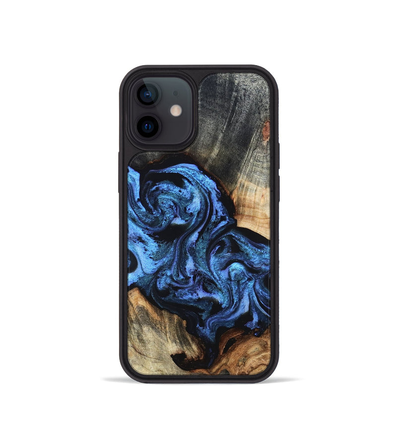 iPhone 12 mini Wood Phone Case - Turner (Blue, 824394)