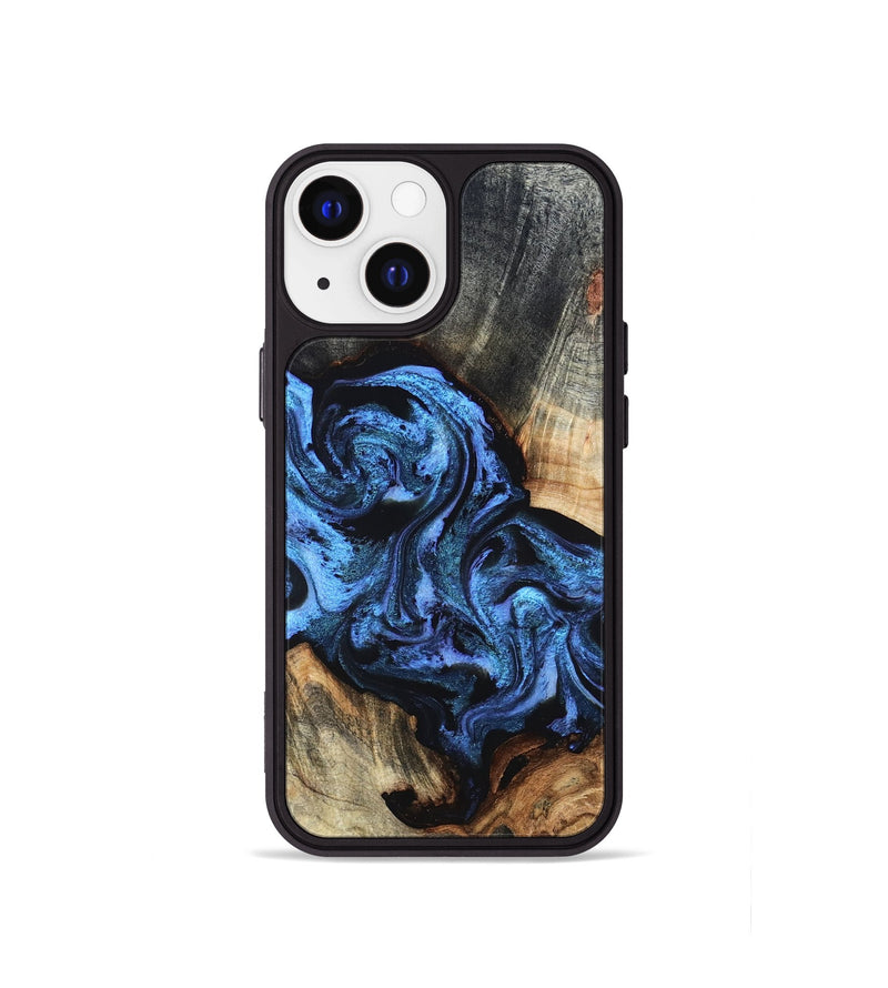 iPhone 13 mini Wood Phone Case - Turner (Blue, 824394)