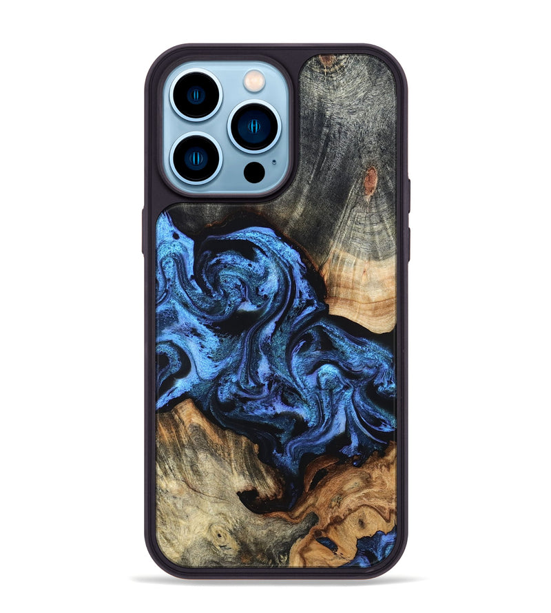 iPhone 14 Pro Max Wood Phone Case - Turner (Blue, 824394)