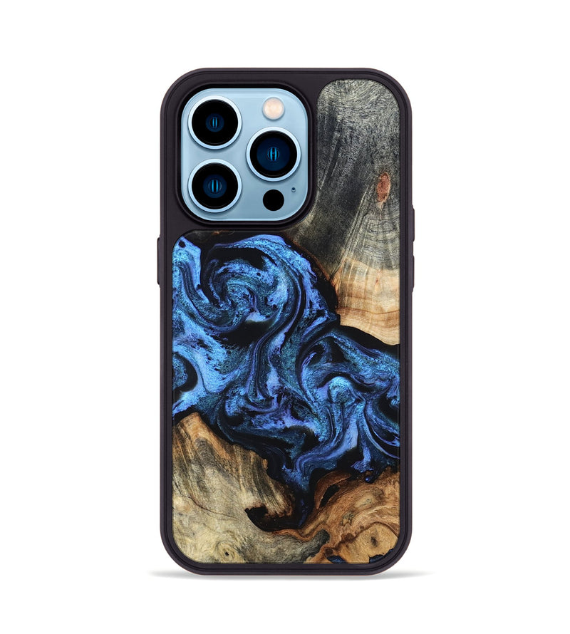 iPhone 14 Pro Wood Phone Case - Turner (Blue, 824394)