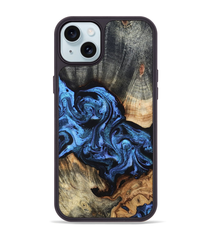 iPhone 15 Plus Wood Phone Case - Turner (Blue, 824394)