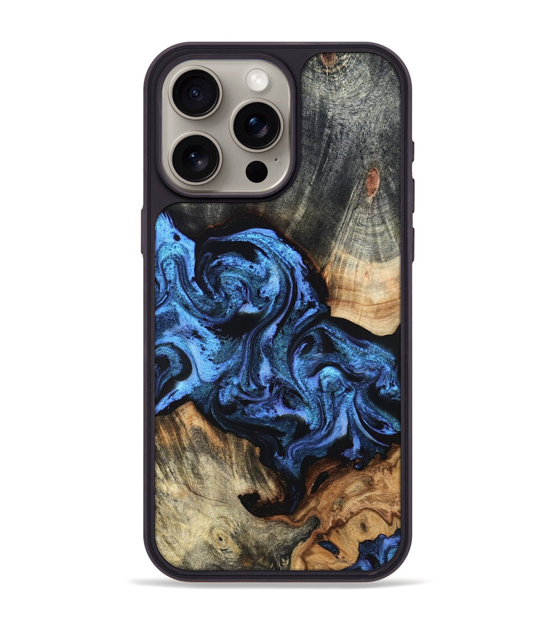 iPhone 15 Pro Max Wood Phone Case - Turner (Blue, 824394)