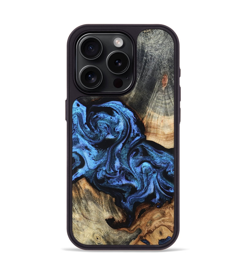 iPhone 15 Pro Wood Phone Case - Turner (Blue, 824394)