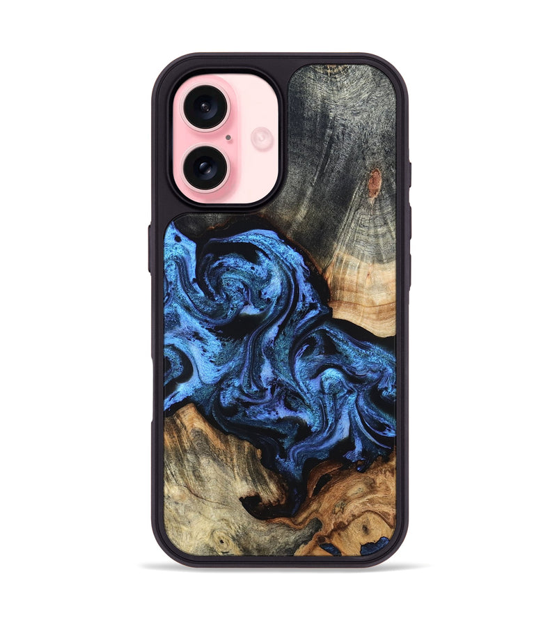 iPhone 16 Wood Phone Case - Turner (Blue, 824394)