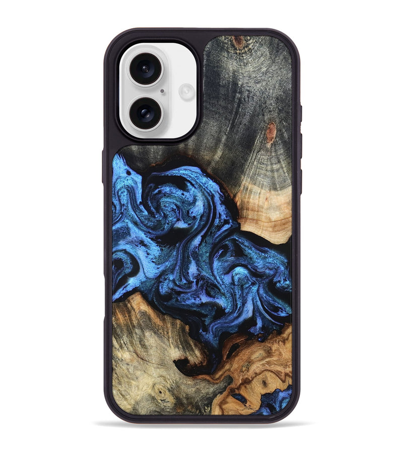 iPhone 16 Plus Wood Phone Case - Turner (Blue, 824394)