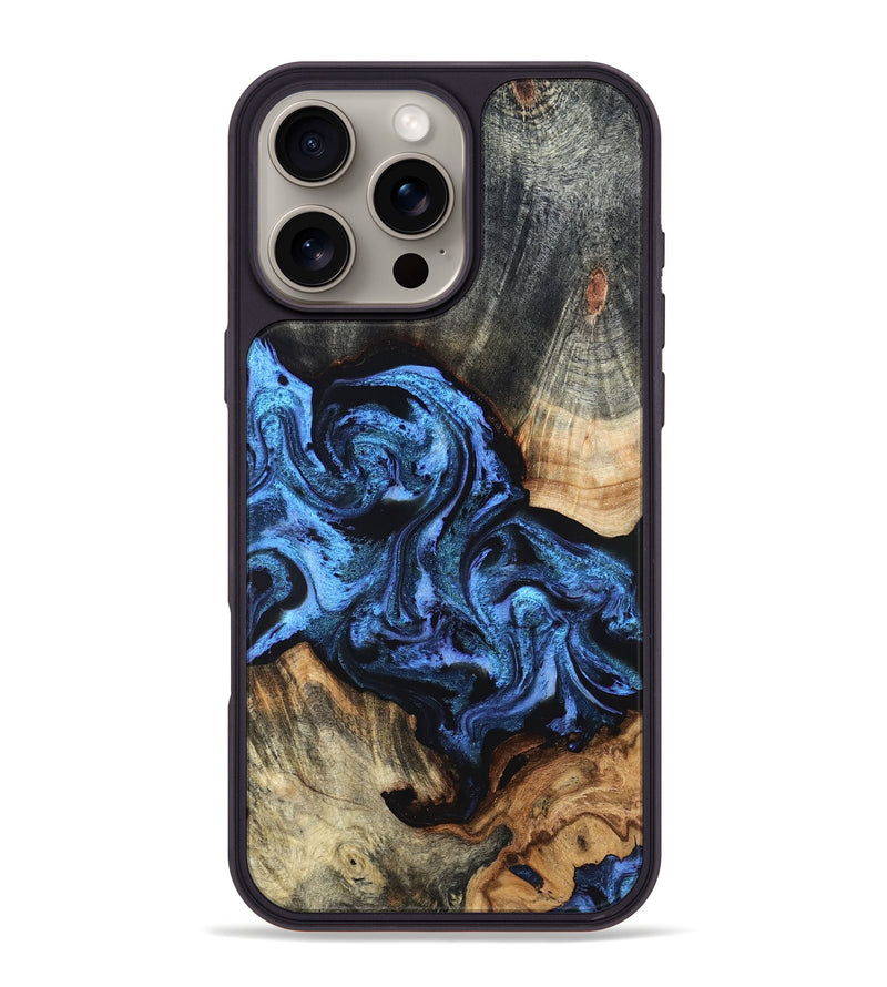 iPhone 16 Pro Max Wood Phone Case - Turner (Blue, 824394)