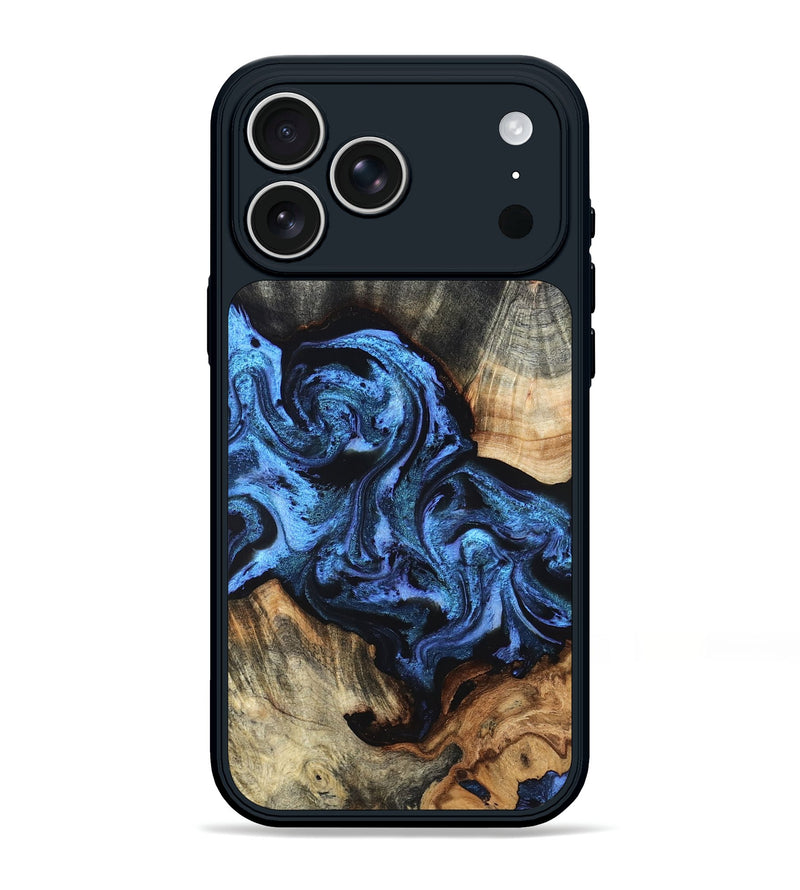 iPhone 17 Pro Max Wood Phone Case - Turner (Blue, 824394)