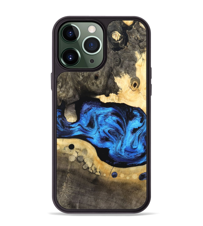 iPhone 13 Pro Max Wood Phone Case - Nyah (Blue, 824396)