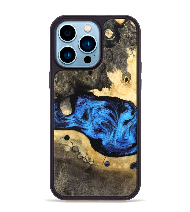 iPhone 14 Pro Max Wood Phone Case - Nyah (Blue, 824396)