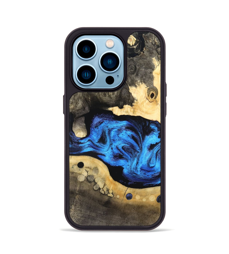 iPhone 14 Pro Wood Phone Case - Nyah (Blue, 824396)