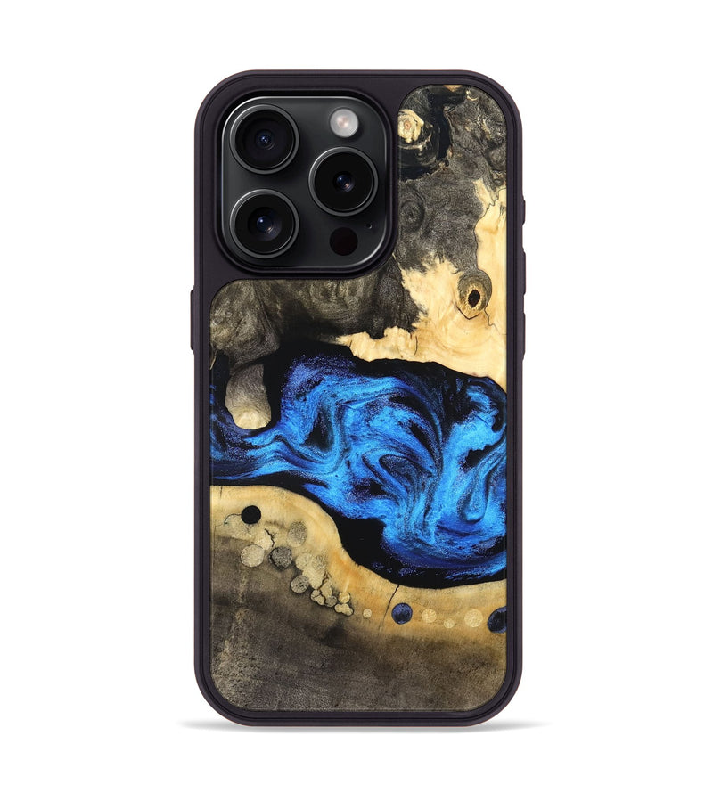 iPhone 15 Pro Wood Phone Case - Nyah (Blue, 824396)
