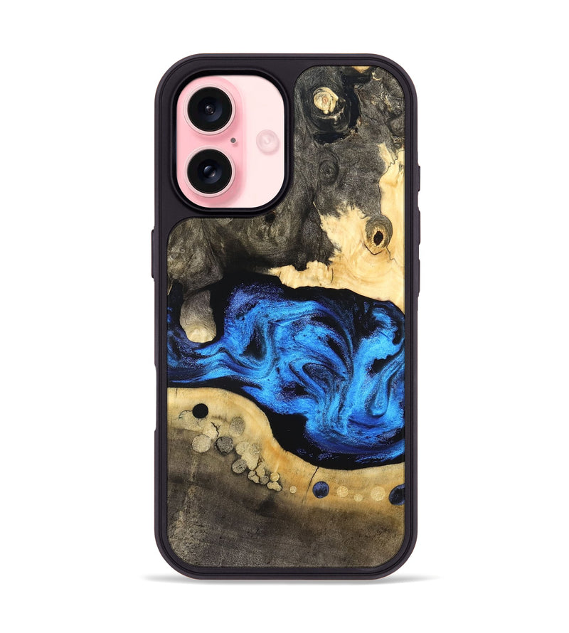 iPhone 16 Wood Phone Case - Nyah (Blue, 824396)
