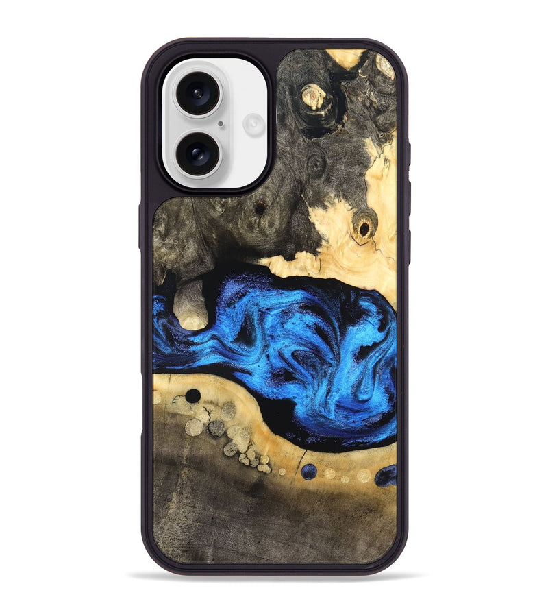 iPhone 16 Plus Wood Phone Case - Nyah (Blue, 824396)