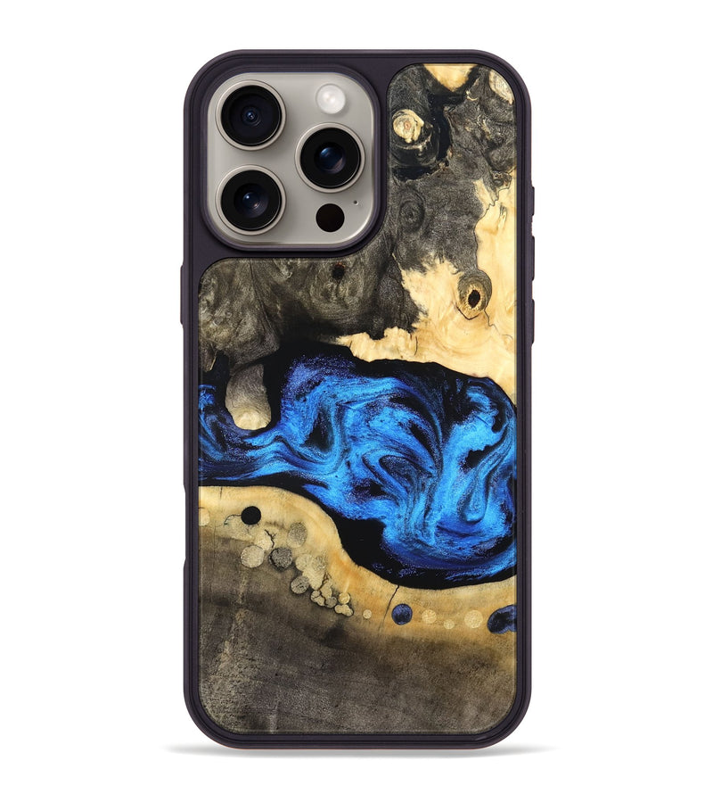 iPhone 16 Pro Max Wood Phone Case - Nyah (Blue, 824396)