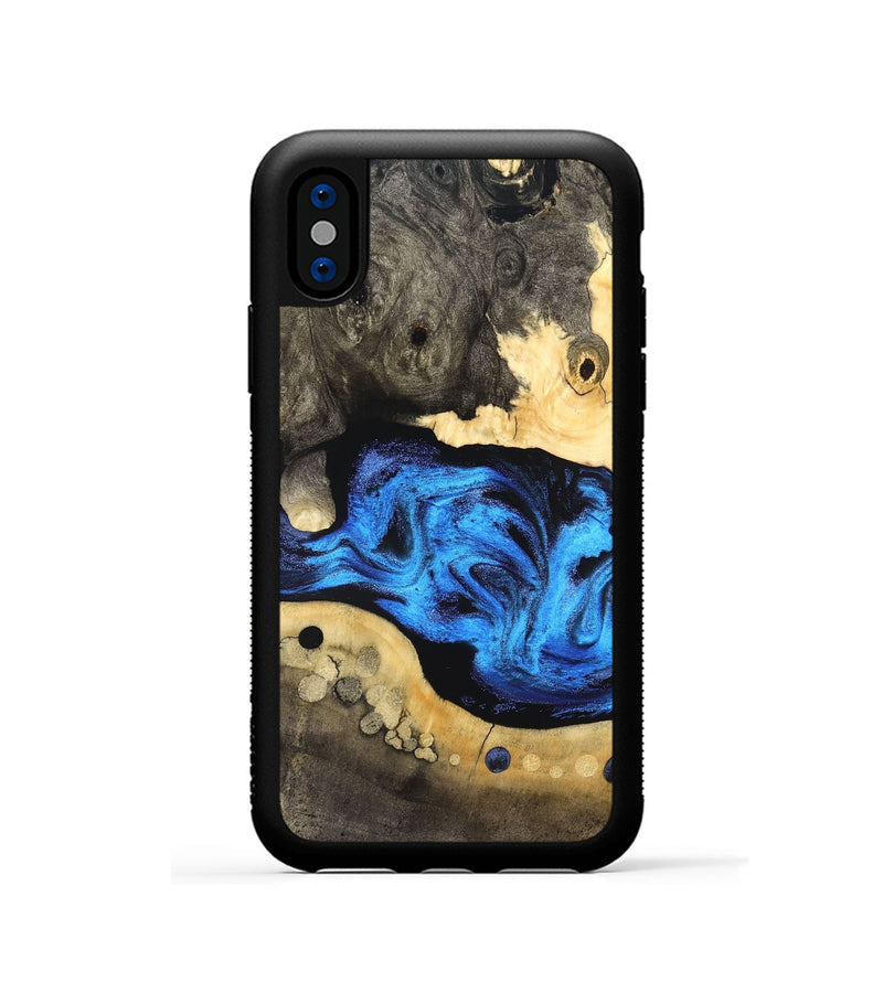 iPhone Xs Wood Phone Case - Nyah (Blue, 824396)