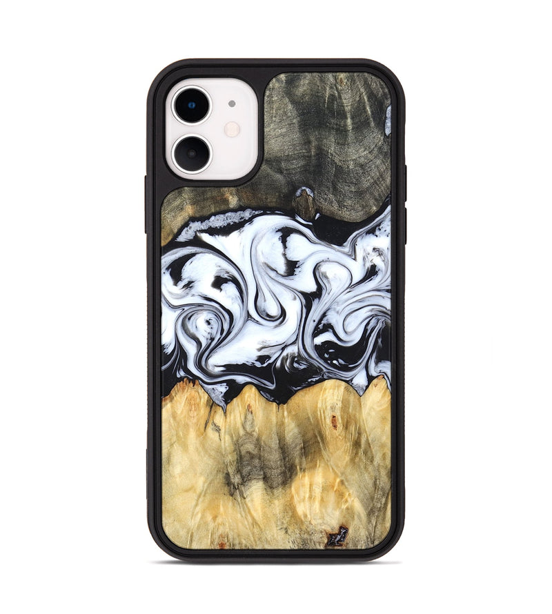 iPhone 11 Wood Phone Case - Darcy (Black & White, 824397)