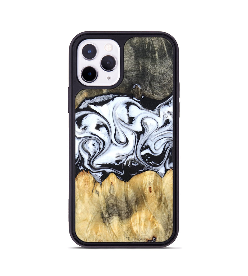 iPhone 11 Pro Wood Phone Case - Darcy (Black & White, 824397)