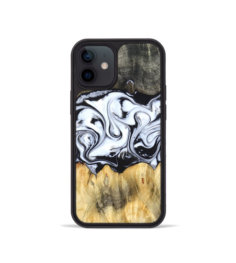 iPhone 12 mini Wood Phone Case - Darcy (Black & White, 824397)