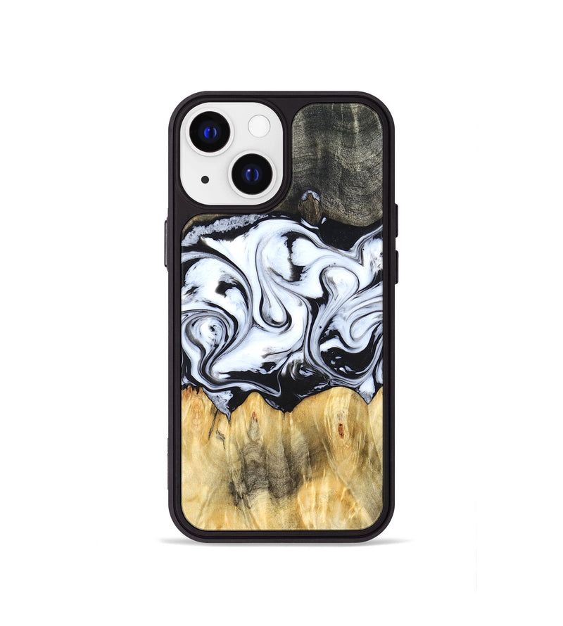 iPhone 13 mini Wood Phone Case - Darcy (Black & White, 824397)