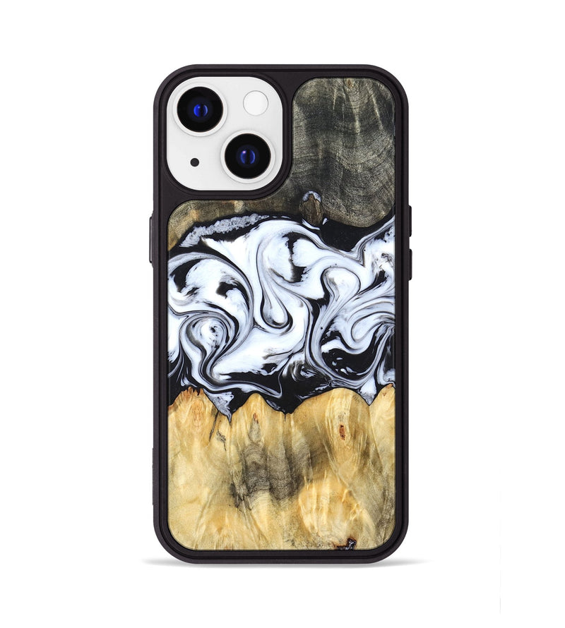 iPhone 13 Wood Phone Case - Darcy (Black & White, 824397)