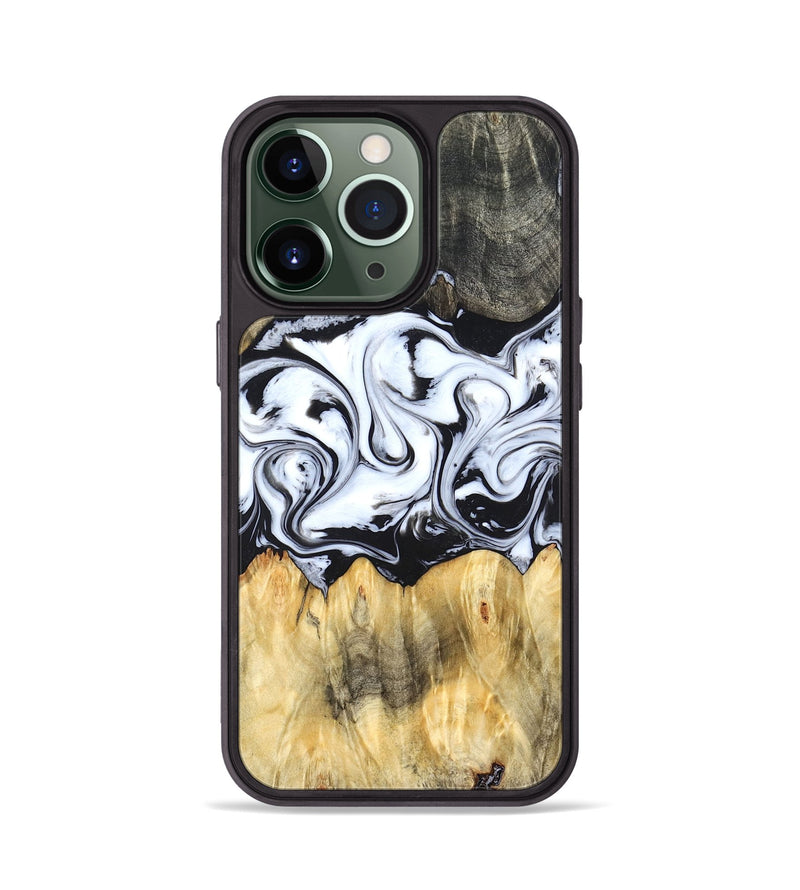 iPhone 13 Pro Wood Phone Case - Darcy (Black & White, 824397)