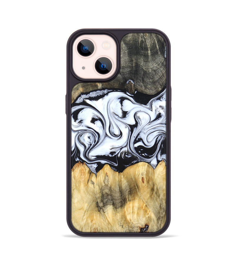 iPhone 14 Wood Phone Case - Darcy (Black & White, 824397)