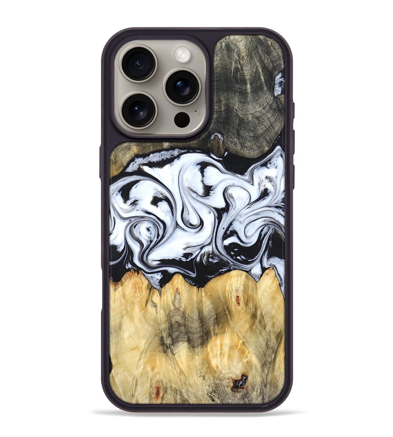 iPhone 16 Pro Max Wood Phone Case - Darcy (Black & White, 824397)