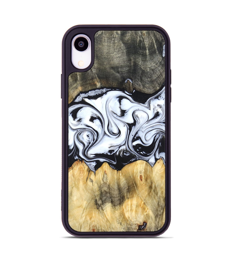 iPhone Xr Wood Phone Case - Darcy (Black & White, 824397)
